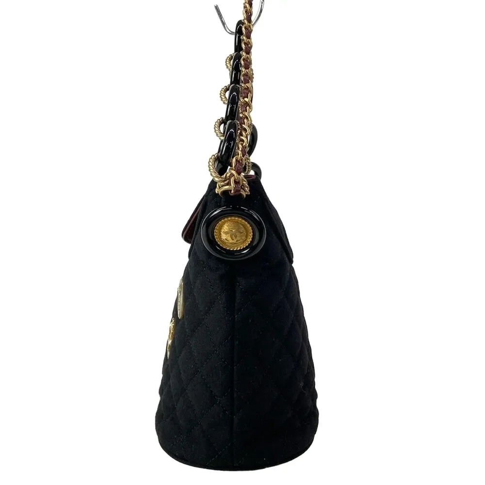 Chanel Matelasse Shoulder Bag Cotton Jersey Lambskin